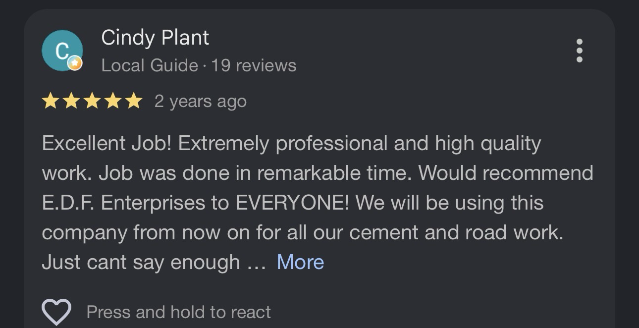 Original customer review supplied for Cindy Plant