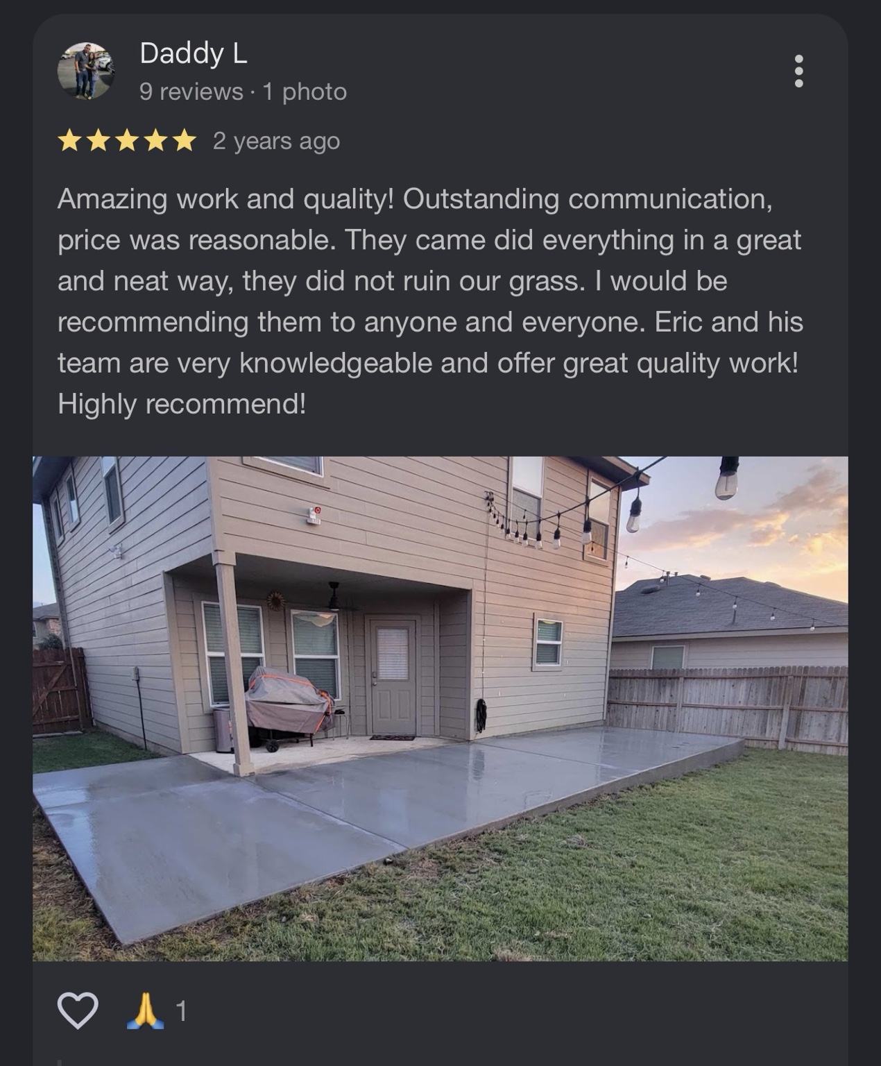 Google review screenshot from Daddy L